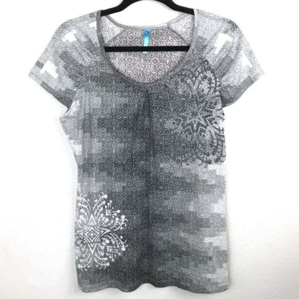 Kuhl Gray Burnout Printed  Lightweight T-shirt cap short sleeve tee hiking